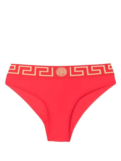 VERSACE Brazilian Bikini Bottom in Red .